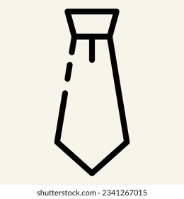 Icono de línea de corbata. Ilustración vectorial aislada en blanco. Estilo de esquema de ropa formal diseñado para y aplicación. Eps 10.