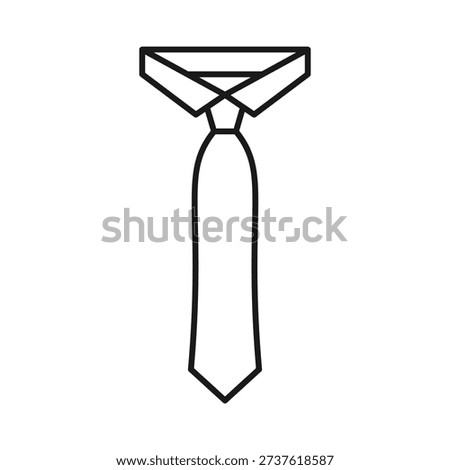 Necktie line icon vector for business formal fashion app website design