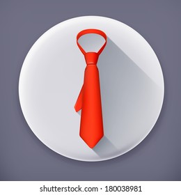 Necktie long shadow vector icon