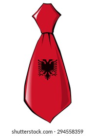 necktie in national colours of Albania
