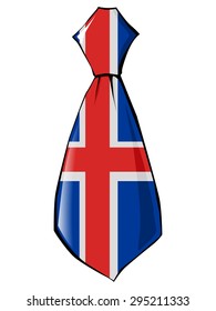 necktie in national colours of Iceland
