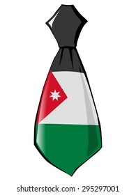 necktie in national colours of Jordan