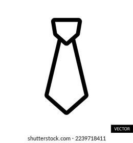 Necktie, Neck tie vector icon in line style design for website, app, UI, isolated on white background. Editable stroke. EPS 10 vector illustration.