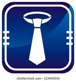 Necktie -  on blue button