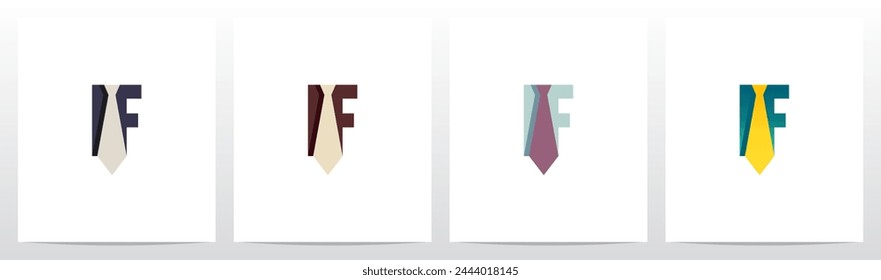 Necktie On Letter Initial Logo Design F 