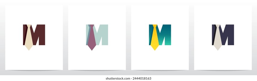 Necktie On Letter Initial Logo Design M