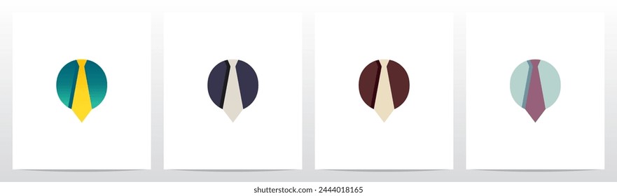 Necktie On Letter Initial Logo Design O