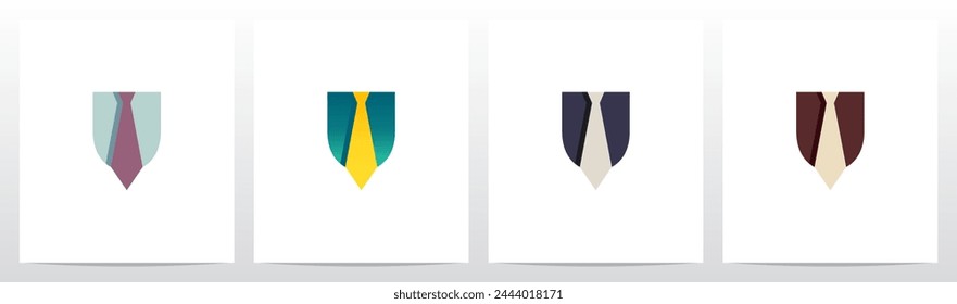 Necktie On Letter Initial Logo Design U