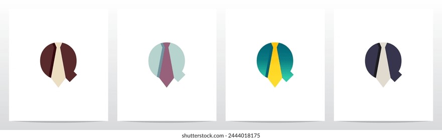 Corbata En La Letra Diseño De Logotipo Inicial Q