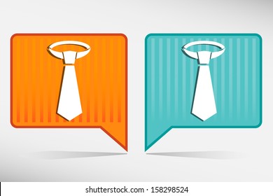 Necktie - orange and blue pointer