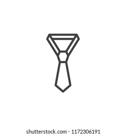 Necktie outline icon. linear style sign for mobile concept and web design. Businessman Tie simple line vector icon. Dress code symbol, logo illustration. Vector graphics