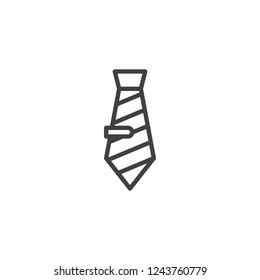 Necktie outline icon. linear style sign for mobile concept and web design. Office tie simple line vector icon. Dress code symbol, logo illustration. Pixel perfect vector graphics