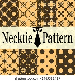 Necktie Pattern Design Concept Fashion tie Accessory. Necktie Print Elements Vector illustration. Matches with the Suit and Shirts.