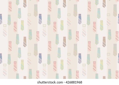 Necktie seamless pattern background, Father's day design vector illustration.