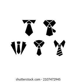 Necktie set icon isolated on white background