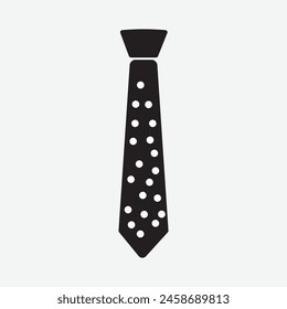 Necktie Silhouette, icon design. Long tie vector icon. Professional tie vector, icon, silhouette. Student's dress code tie vector. Vector illustration.