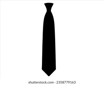 Silueta Necktie arte vectorial fondo blanco