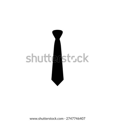 Necktie silhouette vector flat design on white background.
