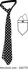 Necktie Standard Stars and Pocket Cloth