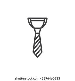 Necktie with a stripes line icon. linear style sign for mobile concept and web design. Tie outline vector icon. Symbol, logo illustration. Vector graphics