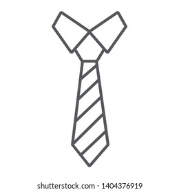 Necktie thin line icon, clothes and formal, tie sign, vector graphics, a linear pattern on a white background, eps 10.