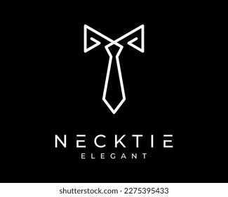 Necktie Tie Cravat Collar Suit Clothes Fashionable Elegant Luxury Simple Minimal Vector Logo Design