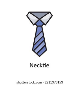 Necktie Vector Filled Outline Icon Design illustration. Banking and Payment Symbol on White background EPS 10 File