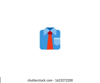 Necktie vector flat icon. Isolated man shirt with tie emoji illustration 