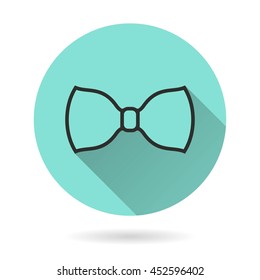 Necktie vector icon. Black Illustration isolated on green background for graphic and web design.