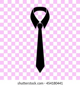 necktie vector icon - black illustration