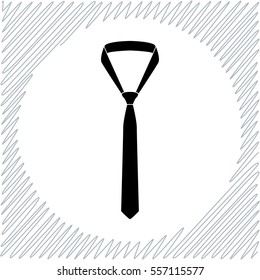 Necktie vector icon - black  illustration