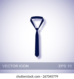 Necktie vector icon - dark blue illustration with blue shadow