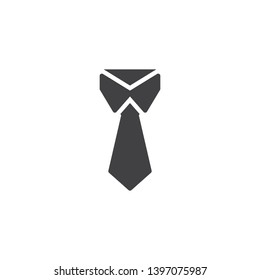 Necktie vector icon. filled flat sign for mobile concept and web design. Office tie glyph icon. Staff dress code symbol, logo illustration. Pixel perfect vector graphics