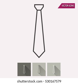 Necktie vector icon. Illustration isolated for graphic and web design.