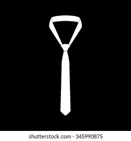 necktie vector icon isolated on black