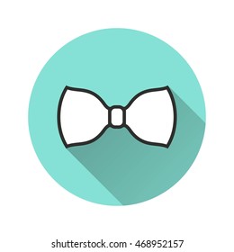 Necktie vector icon with long shadow. Illustration isolated for graphic and web design.
