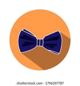 Necktie-Vektorsymbol. Navy Schmetterling Krawatte, Band einzeln auf orangefarbenem Hintergrund. Vektorsymbol/Vektorsymbol. Necktie-Illustration.