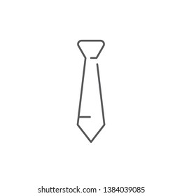 Necktie vector icon, outline vector sign, linear style pictogram isolated on white