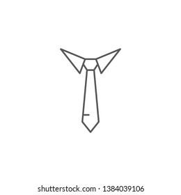 Necktie vector icon, outline vector sign, linear style pictogram isolated on white