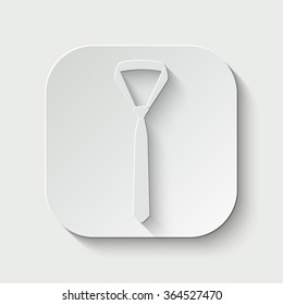 necktie vector icon - paper button