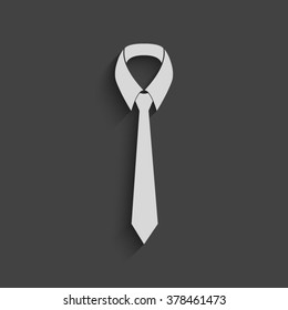 necktie vector icon with shadow