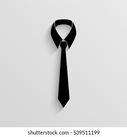 Necktie vector icon with  shadow