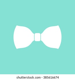 Necktie    vector icon. White  illustration isolated on green  background for graphic and web design.