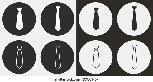 Necktie vector icons set. Illustration isolated for graphic and web design.