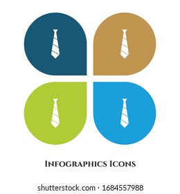 Necktie Vector Illustration icon for all purpose. Isolated on 4 different backgrounds.