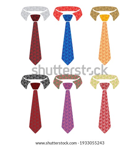 Necktie Vector Illustration. Necktie With Seamless Pattern Isolated On White Background