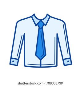 Necktie vector line icon isolated on white background. Necktie line icon for infographic, website or app. Blue icon designed on a grid system.