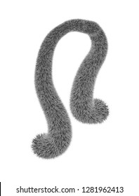 Neckwear Looks Like Feather Boa Or 
Fur Collar. Isolated Object On White Background.