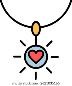 Design de ícone de vetor preenchido de linha NECLACE