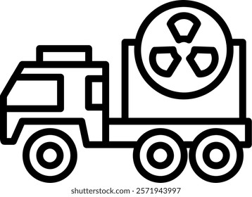 Neclear Truck Line Vector Icon Design